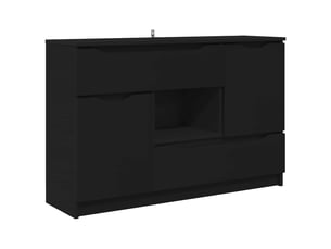 Buffet - bahut - meuble de rangement noir 100 x 30 x 65,6 bois d'ingénierie
