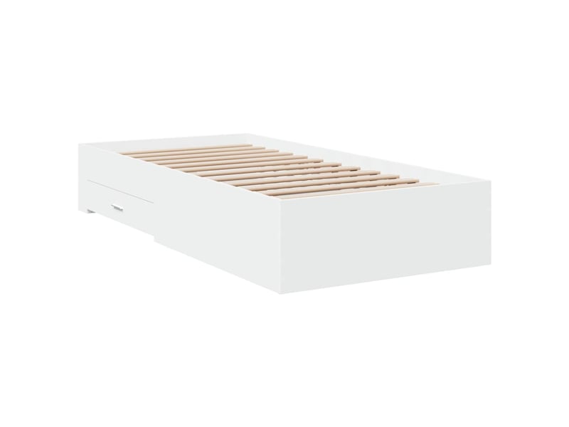  Lit simple- lit adulte -  cadre de lit avec tiroirs sans matelas blanc 90x200 cm  - Conforama B