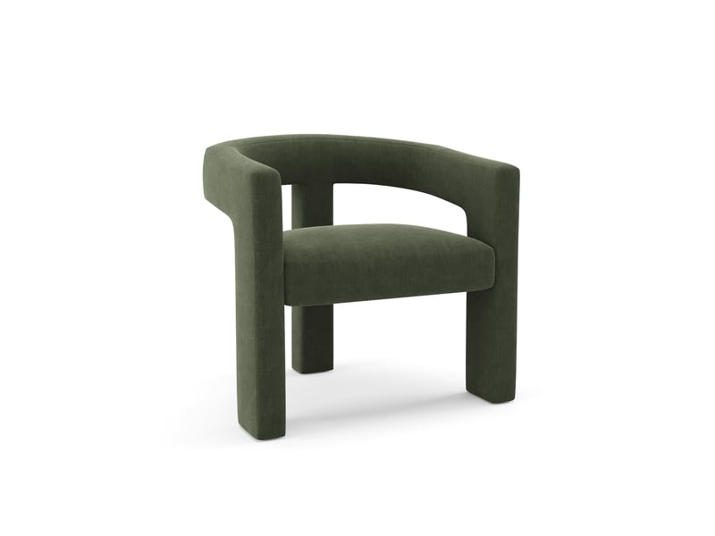  Fauteuil de salle à manger en velours kaki mila MILAVLKA - Conforama A
