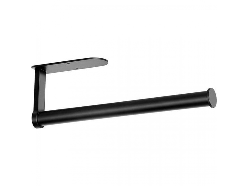 Porte-essuie-tout noir sous meuble (noir), porte-essuie-tout autocollant ou mural, pour cuisine et salle de bain - Conforama A