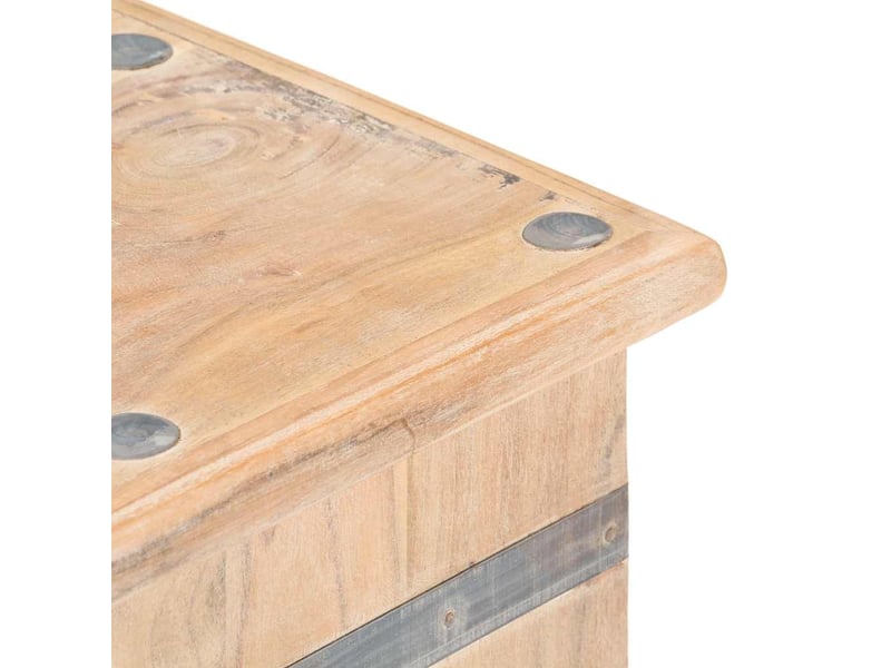  Coffre de rangement 90x40x40 cm bois d'acacia solide shl42597  - Conforama E