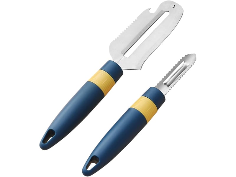  2pièces couteau à fruits acier inoxydable couteau office créatif épluche-pommes de terre grattoir à écailles de poisson pratique  - Conforama A