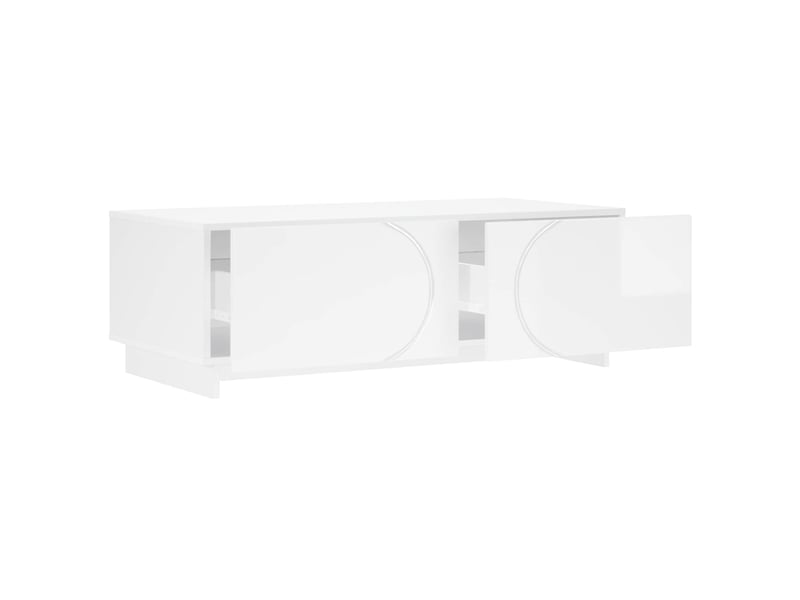  Table basse - table de salon - table à thé blanc brillant 102 x 50,5 x 35 cm bois composite  - Conforama C