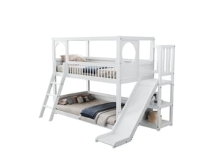 Lit superposé 2x90x200 cm OKWISH coloris blanc