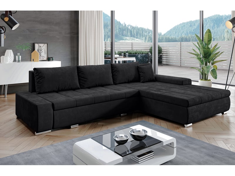 Canapé d’angle tunceli anthracite 297 cm convertible moderne Tunceli - Conforama B