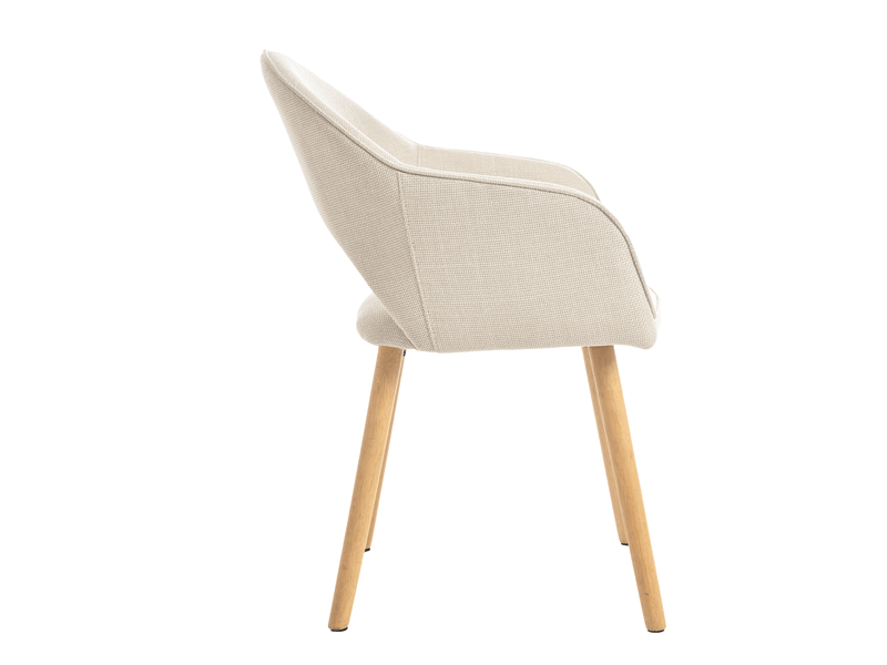  Lot de 6 chaises de salle à manger goeurvant 1316 en tissu tissé et pieds en bois massif - beige JOD01316AAA-6 - Conforama W