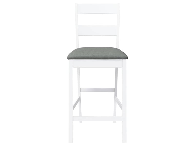  Lot de 2 tabouret de bar, chaise de bar avec coussins blanc bois massif d'hévéa  - Conforama E