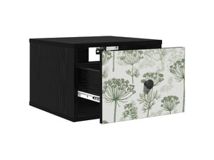 Table de chevet - cabinet de chevet - table de nuit mural gotha chêne noir 36 x 33 x 25 cm