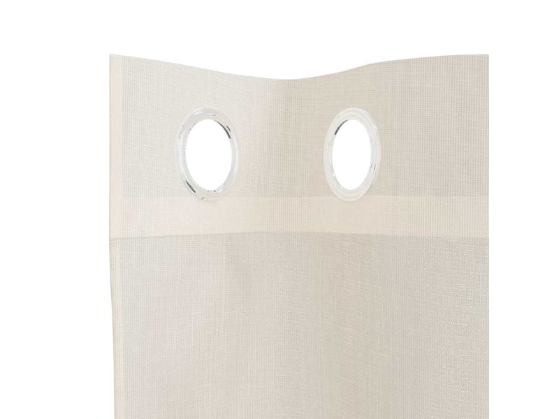  Lot de 2 rideaux en voile, voilages avec œillets crème 140x175 cm cf44352  - Conforama E