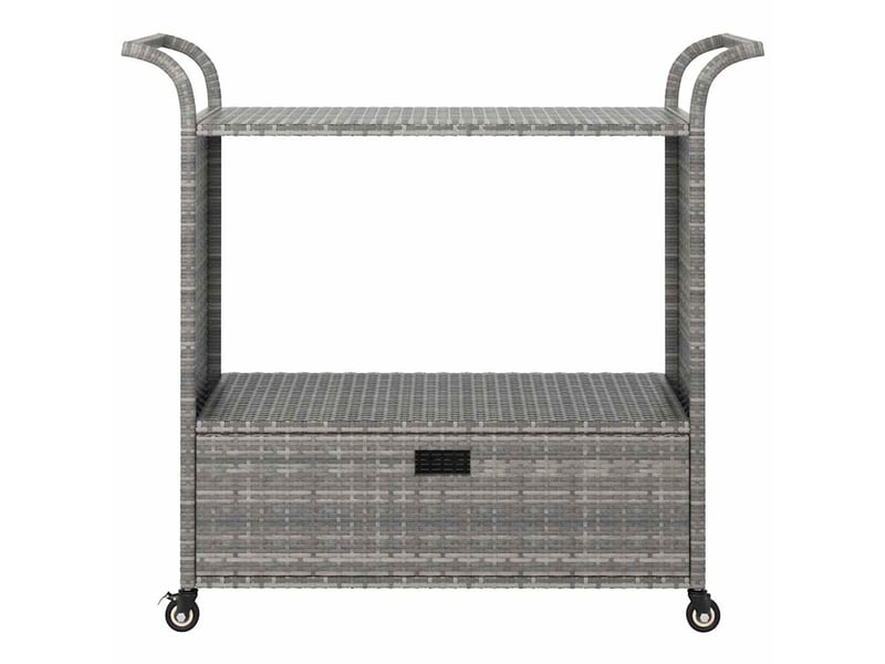  Chariot de service, chariot de bar avec tiroir gris 100x45x97 cm résine tressée  - Conforama C