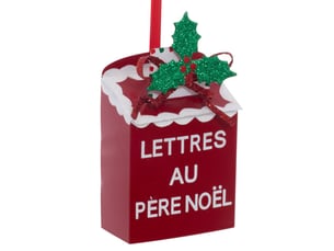 Suspension de sapin boîte aux lettres en métal rouge 11 cm