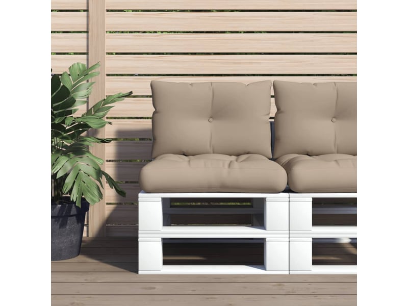  Lot de 2 coussins de palette, coussins de canapé taupe tissu cf59624  - Conforama B