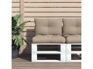 Lot de 2 coussins de palette, coussins de canapé taupe tissu cf59624