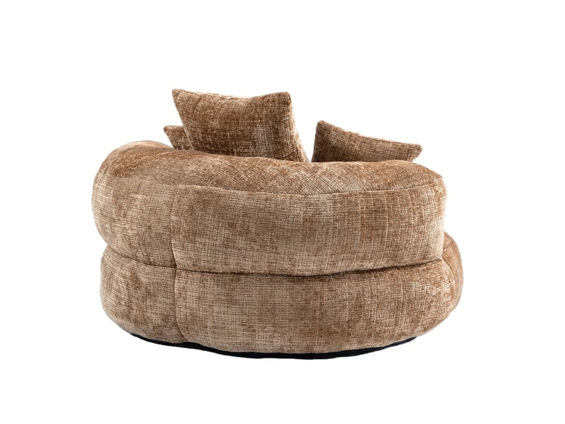  Fauteuil poire lounge chenille café avec coussins confort intérieur extérieur  - Conforama D