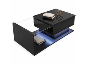 Table basse rectangulaire coloris noir ULEVR - 50 cmx100 cm