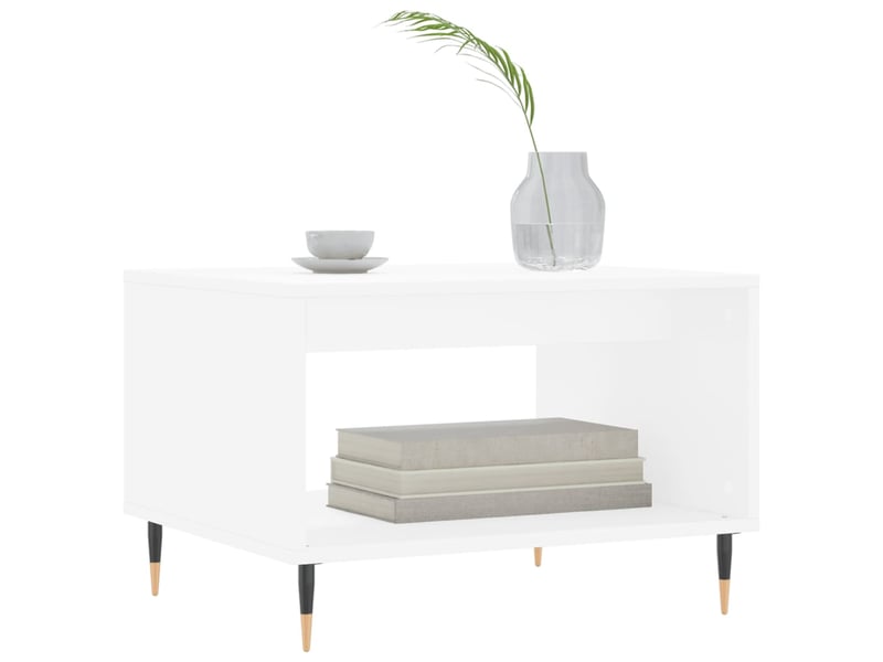 Table basse | table d'appoint salon blanc 60x50x40 cm bois d'ingénierie shl9671  - Conforama C