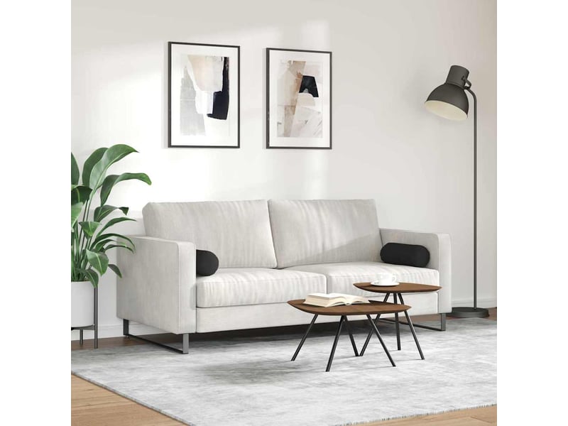  Lot de 2 coussins d'accent, coussins décoratifs, coussins lombaires noir ø 15 x 40 cm tissu en microfibre cf56746  - Conforama D