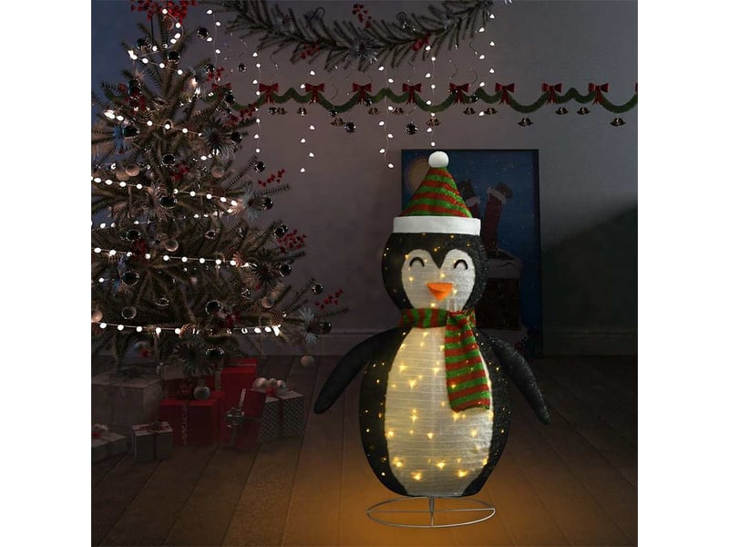  Décoration de noël pingouin à led tissu de luxe 120 cm  - Conforama C