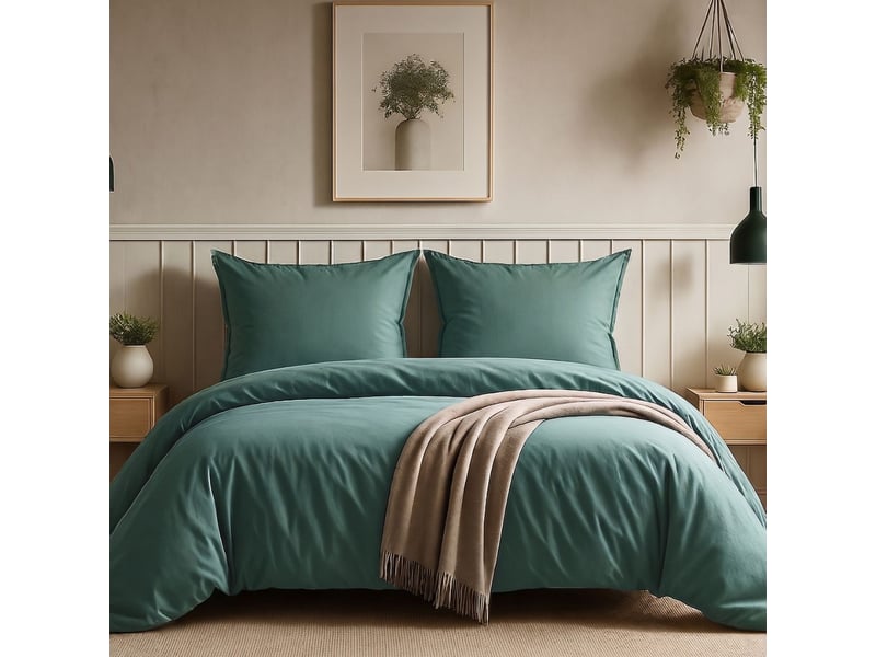  Parure housse de couette 260x240cm + 2 taies 100% coton canard - vitalia VITALIA - Conforama A