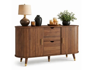 Buffet 2 porte(s)  2 tiroir(s) ULQENI  - 140 cm coloris bois foncé 