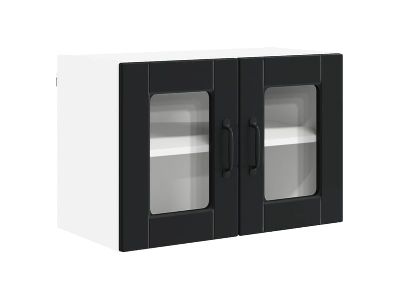 Meuble mural de cuisine, cabinet en verre mural noir 60x31x40cm shl1944 - Conforama A