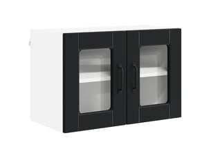 Meuble mural de cuisine, cabinet en verre mural noir 60x31x40cm shl1944