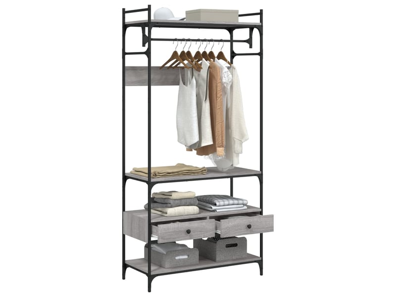  Armoire à tiroirs, commode sonoma gris 89x39x184,5 cm bois d'ingénierie  - Conforama D