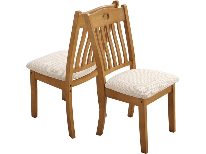  Lot de 4 housses de siège élastiques en jacquard gaufré lavables blanches, amovibles et lavables, adaptées aux restaurants, cuisines, bureaux XLH-ZLS-009208ZLS - Conforama B