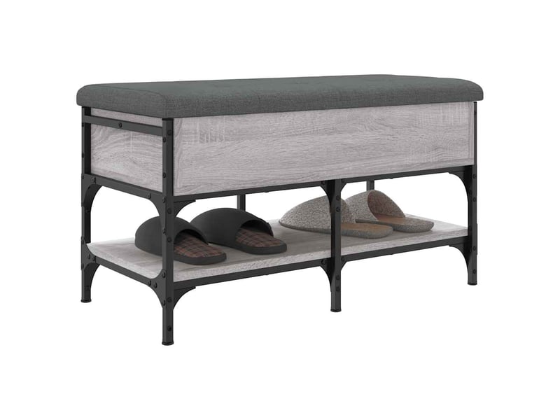  Banc à chaussures, banc de rangement sonoma gris 82x42x45 cm bois d'ingénierie  - Conforama E