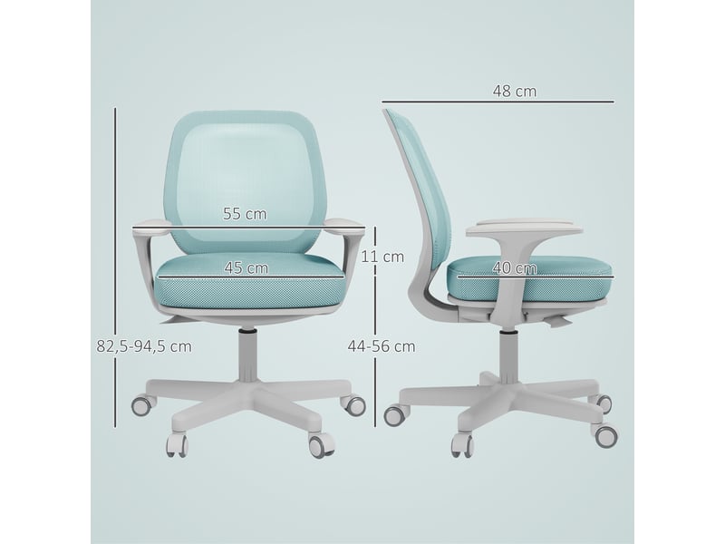 Chaise de bureau pivotante et réglable en hauteur vert 55 x 48 x 82,5-94,5 cm  - Conforama C