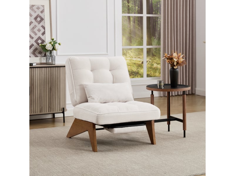  Fauteuil convertible tissu beige fauteuil beige - Conforama D