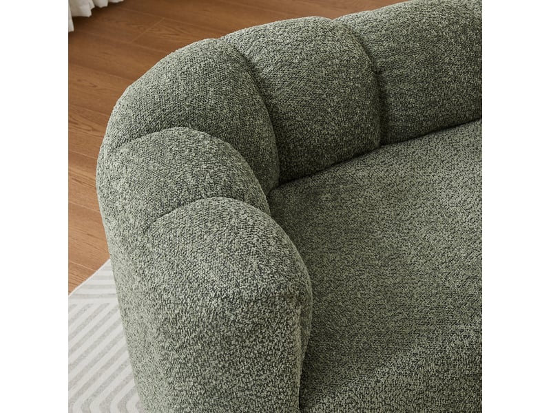  Méridienne courbe 204x87x66 cm design vert sauge  - Conforama D