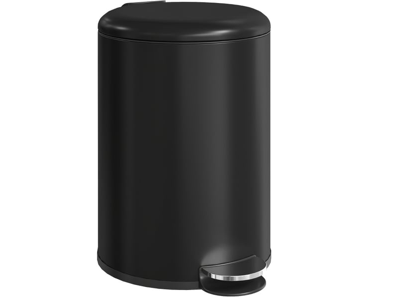 20-liter poubelle de cuisine, seau à déchets résistant aux empreintes digitales en métal avec couvercle à fermeture douce, pédale et seau amovible, noir - Conforama A