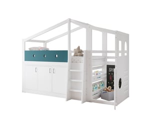 Lit cabane 90x200 cm <strong>HAUSS SPOLE</strong> <strong></strong> coloris blanc