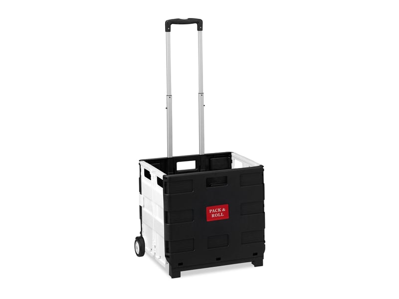  Chariot de transport pliable à roulettes dimensions 35 kg stabilité praticité style moderne en plastique noir 13_0009952  - Conforama A