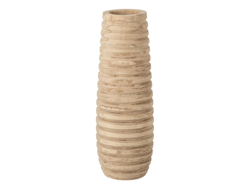  Vase cannelé en bois marek 70cm naturel  - Conforama A