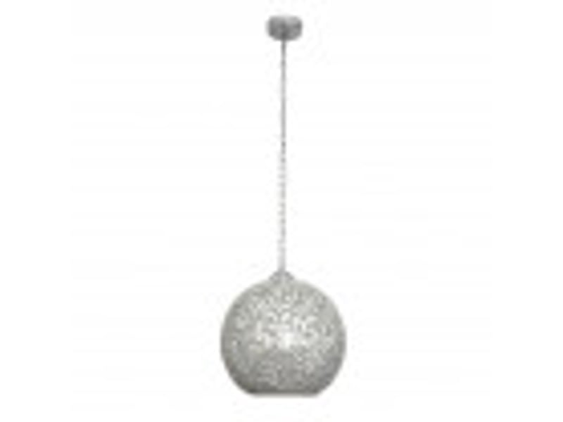  Suspension ABRILA Tenor 1 lumière E27 chrome mosaïque, métal et cristal, Ø30 cm, hauteur réglable 33-111 cm 177593020 - Conforama B