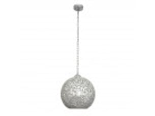 Suspension ABRILA Tenor 1 lumière E27 chrome mosaïque, métal et cristal, Ø30 cm, hauteur réglable 33-111 cm