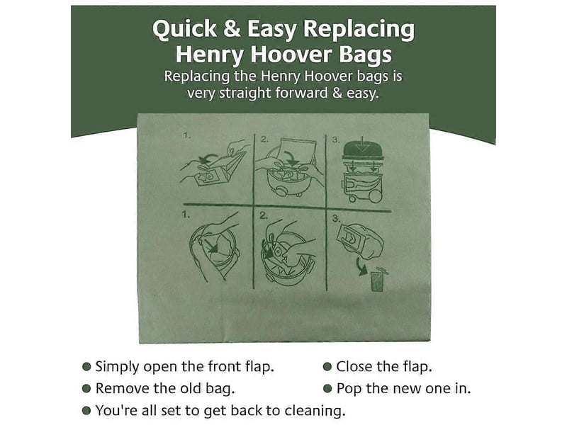 10 pack - high filtration dust bags for numatic henry &amp; hetty vacuum cleaners for pet hair &amp; everyday cleaning  - Conforama E