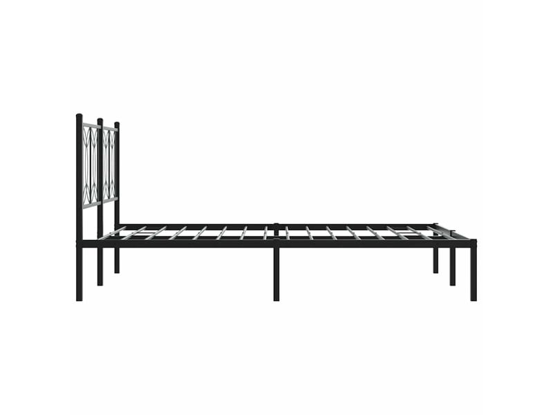  Lit double- lit adulte -  cadre de lit métal sans matelas avec tête de lit noir 135x190cm  - Conforama D