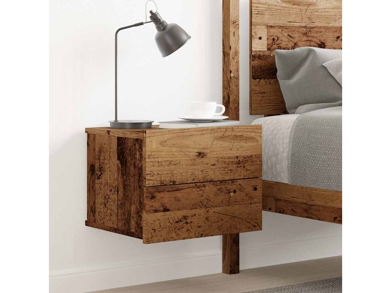  Table de chevet - cabinet de chevet - table de nuit murale vieux bois 40x32x30 cm  - Conforama B