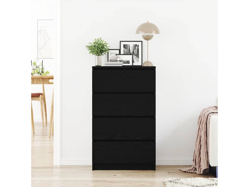  Buffet - bahut - meuble de rangement chêne noir 60x35x98,5 cm bois d'ingénierie  - Conforama C