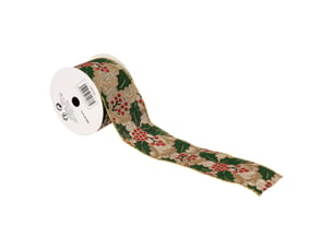 Ruban imprimé 50mm l.3 m polyester assorti