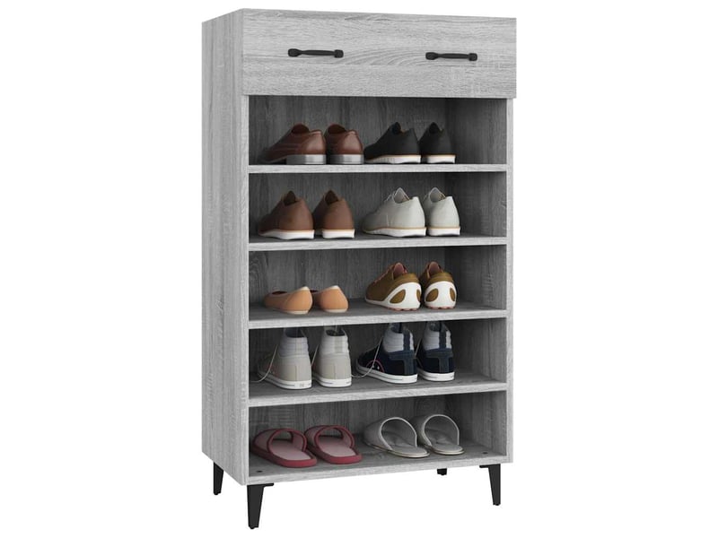  Armoire à chaussures sonoma gris 60x35x105 cm bois d'ingénierie shl1732  - Conforama E