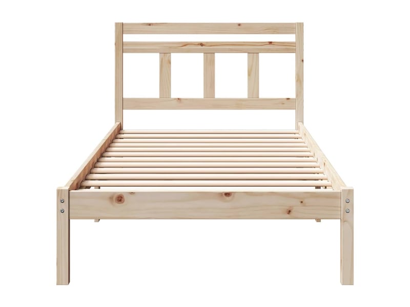  Lit simple- lit adulte -  cadre de lit marron 100 x 200 cm pin massif  - Conforama D
