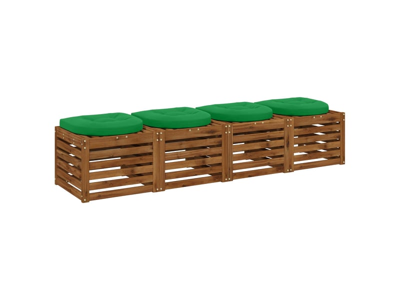  Lot de 4 coussins de siège, coussins d'assise 100 % polyester vert cf60096  - Conforama C