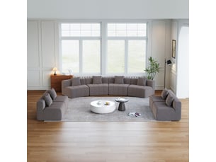 Canapé droit fixe <strong></strong> <strong></strong> 8 places Tissu gris