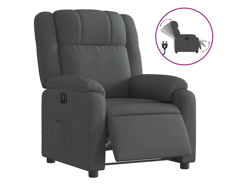  Fauteuil inclinable électrique, fauteuil relax salon gris foncé tissu shl86426  - Conforama A