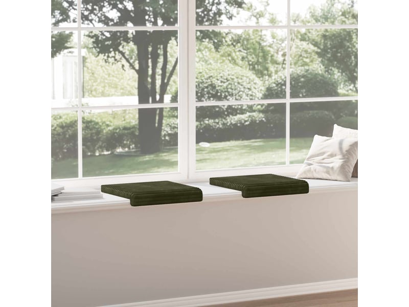  Lot de 2 coussins de banc, coussins d'assise, coussins pour chaisecanapé velours côtelé en peluche vert cf52532  - Conforama D