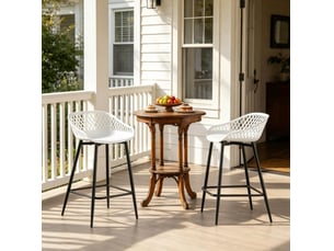 tabouret de bar <strong>HAUSS SPOLE</strong> - blanc hauteur d'assise 64.5 cm vendu Par paire